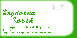 magdolna korik business card